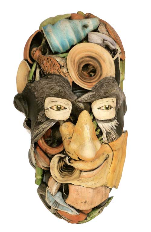 Two Old Crows-2012, wall mounted, 25"h